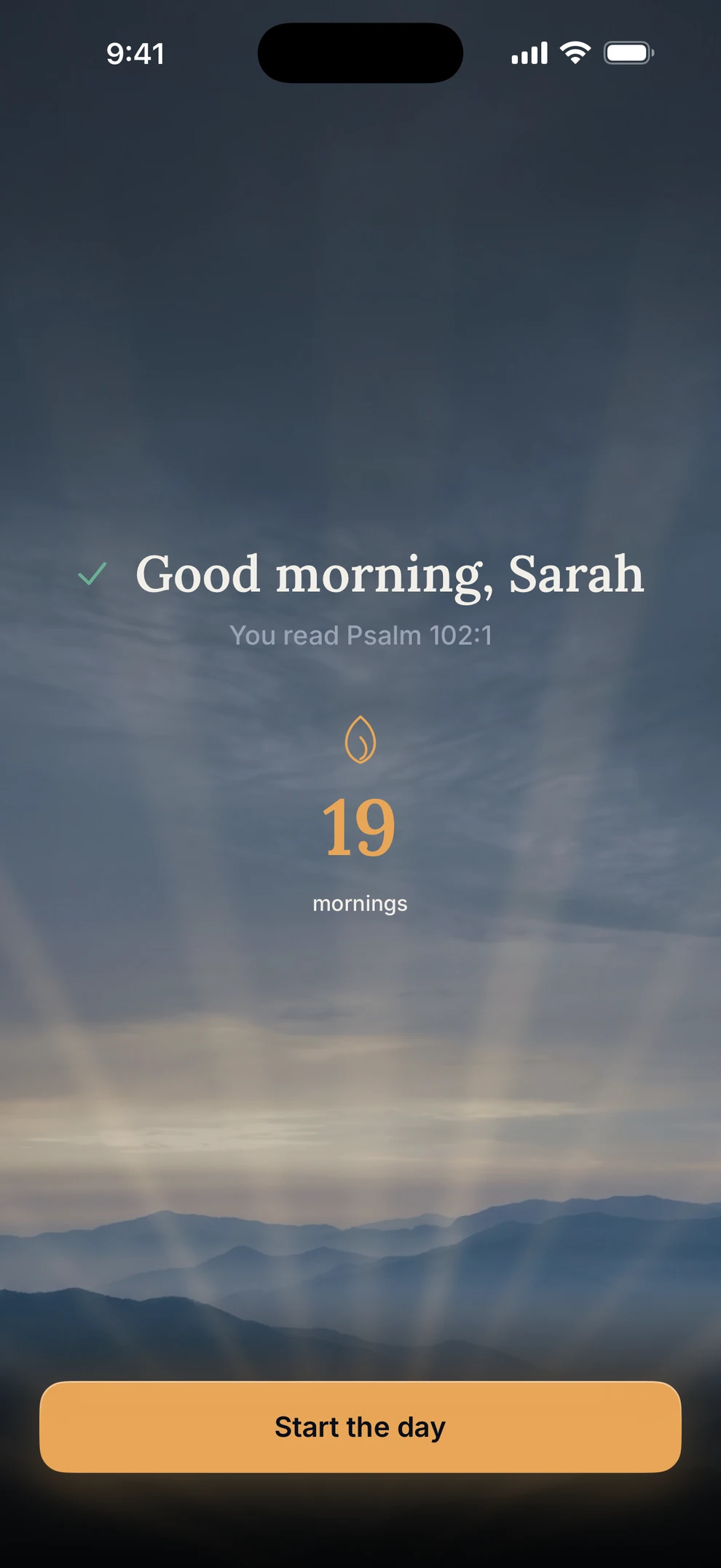 Koum morning complete: good morning, 19 mornings kept.